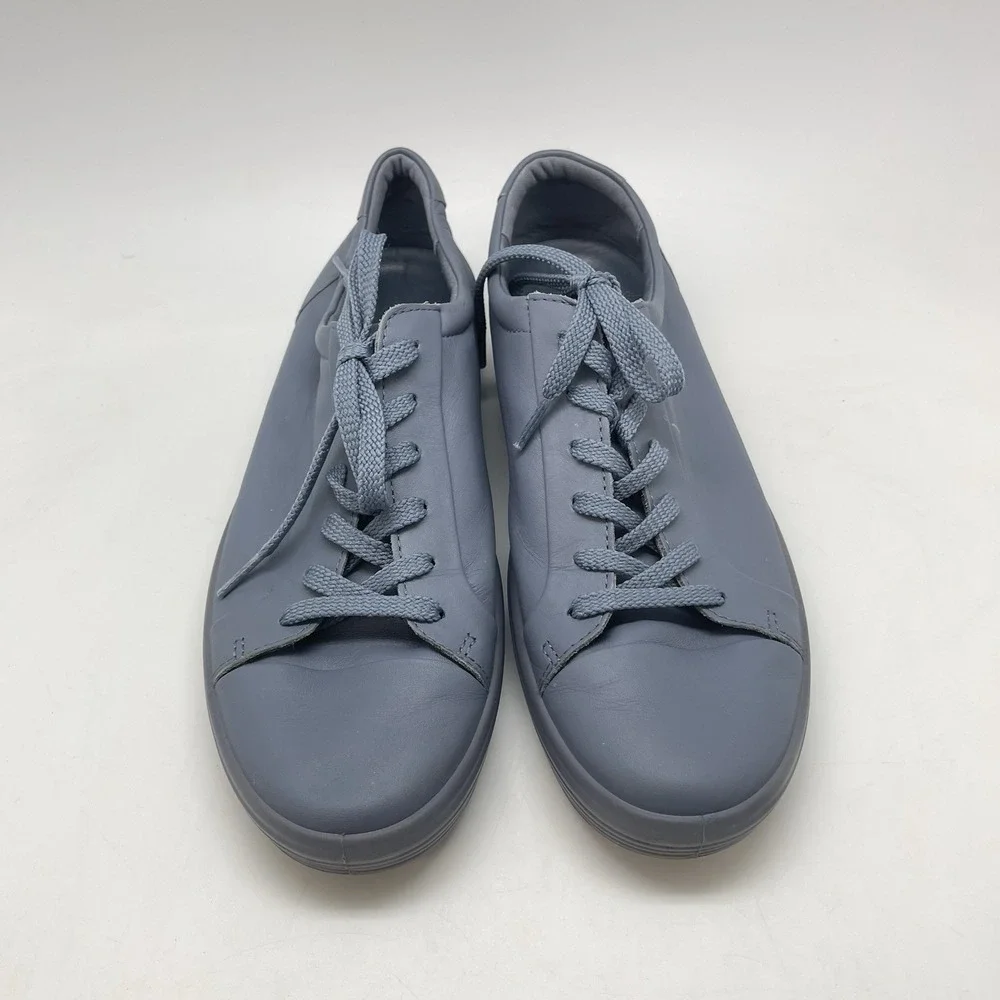 Ecco Soft 7 Mono 2.0 Sneakers Womens 10 Blue Leather Lace Up Casual Comfort Shoe